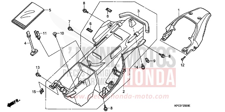REAR FENDER for Varadero 125 BLOOM RED METALLIC (R319) from 2007
